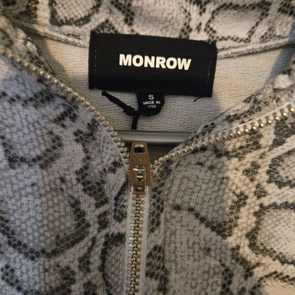 Monrow‎ Snakeskin Print  Swiftie Style Athletic Colorblock Pullover Sweatshirt S - Picture 7 of 8